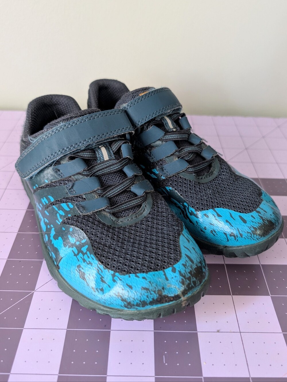 Merrell Trail Glove Kids Size 13 Blue Hiking Shoes Barefoot Sneakers